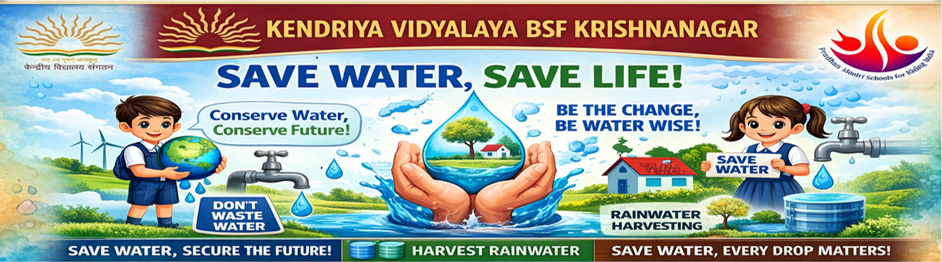 Electronic Banner showing Water Conservation Message