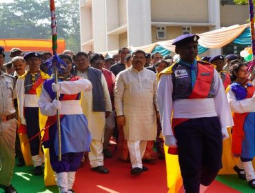 Colour party Welcome to Hon'ble Minister of Education Sh. Dharmendra Pradhan and other guests at KV NIT