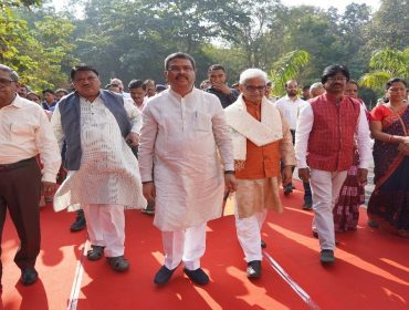 Hon'ble Minister of Education Sh. Dharmendra Pradhan with Sh. Juel Oram , Hon'ble MP,Dr. K Umamaheswar Rao,Hon'ble Director , NIT Rourkela , Dr .Shiharan Bose , Deputy Commissioner , KVS , Regional office , Bhubaneswar
