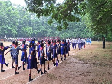 CUBS AND BULBULS OF KV NIT ROURKELA MARCH PAST ON 78TH INDEPENDENCE DAY CELEBRATION OF NIT ROURKELA AT NCC GROUND