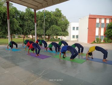 Yogasana in Morning Assembly