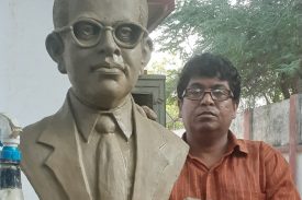 Kabilas Ram TGT Art Education finishing Dr Ambedkar Sculture