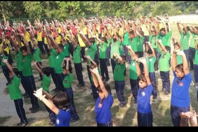 STUDENTS DOING YOGA