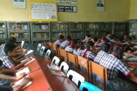 Students in library