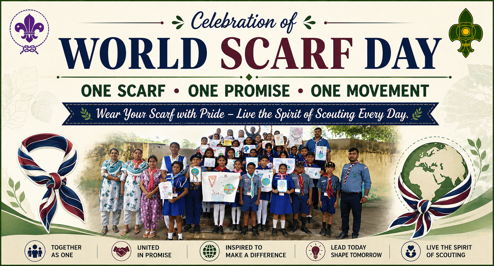 World scarf day banner