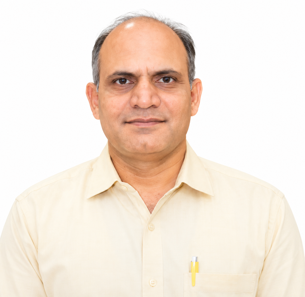 Professional Passport-Style Portrait with Pens