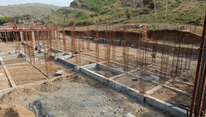 Base Construction of kv sahibganj new building