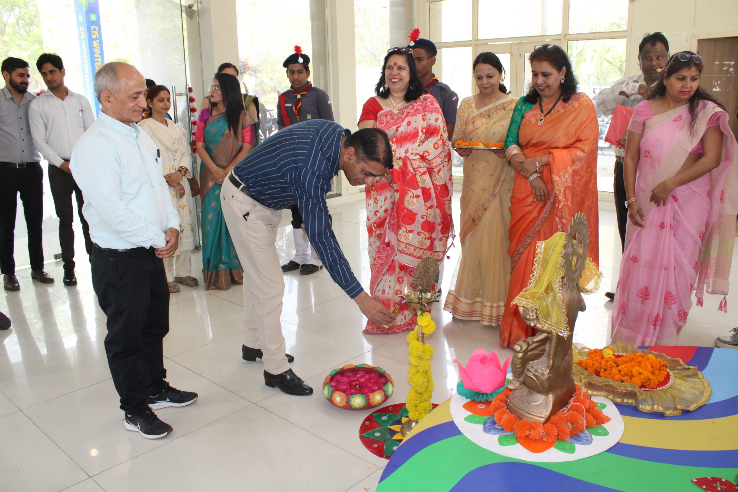 Lighting of lamp by Brig Sumit Kapoor Chairman ,VMC PM SHRI KV ,K Area Zirakpur