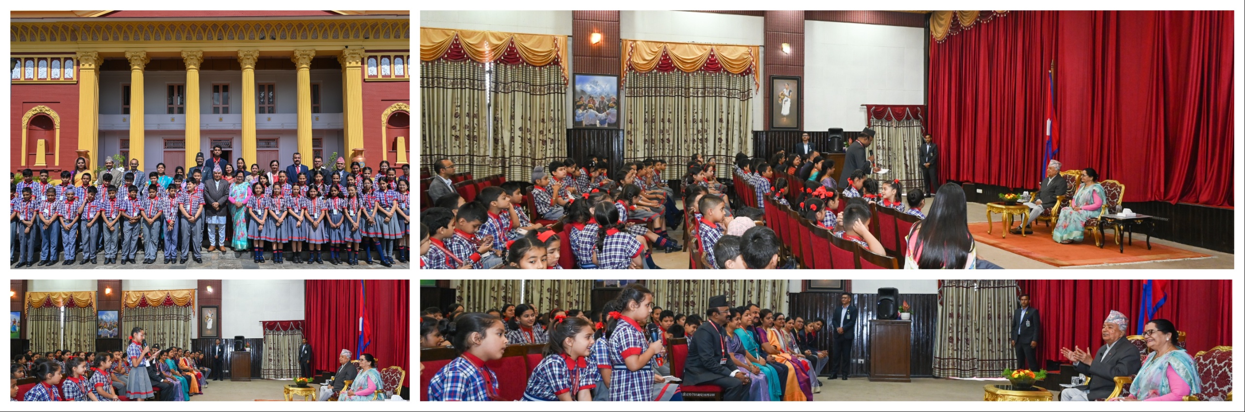 Students Interacting with Honourable President of Nepal