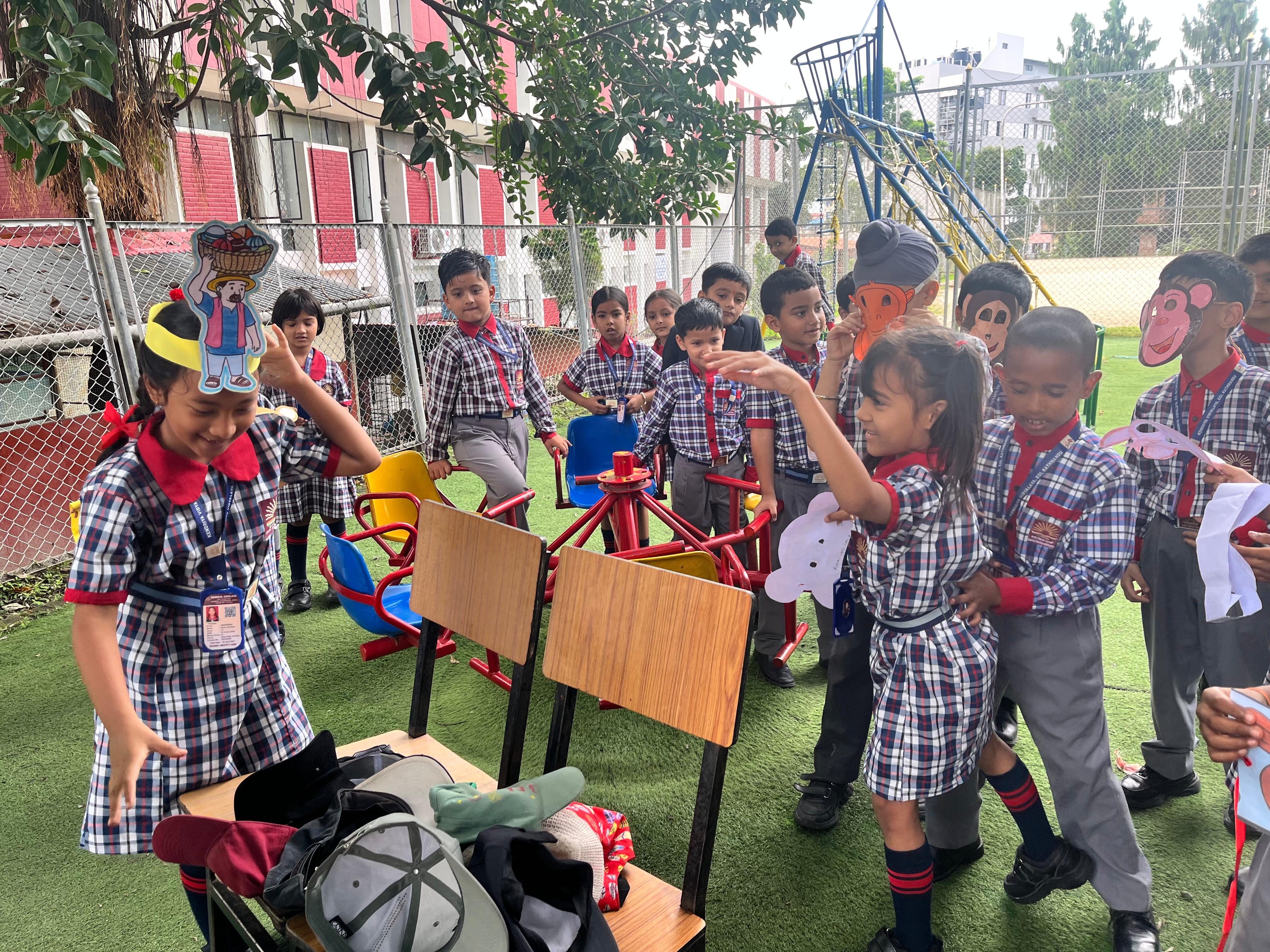 The Cap-seller and the Monkeys Role Play by Class 1 kids