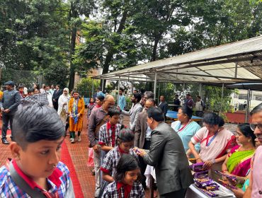 Students Receiving Sweets