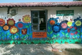 school building wall decorated