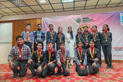 Students of KV Keylong with Medals