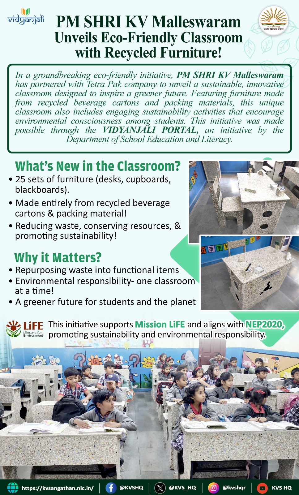 Eco Friendly Classroom with Recycled Furniture